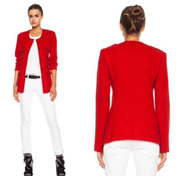 ISABEL MARANT BLAZER PREOWNED SIZE-38 US-6 RED - Picture 2 of 14